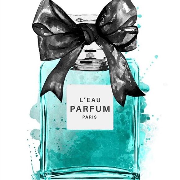 Coco Chanel fashion glam designer wall art home, decor~ blue & black prints - Picture 6 of 7